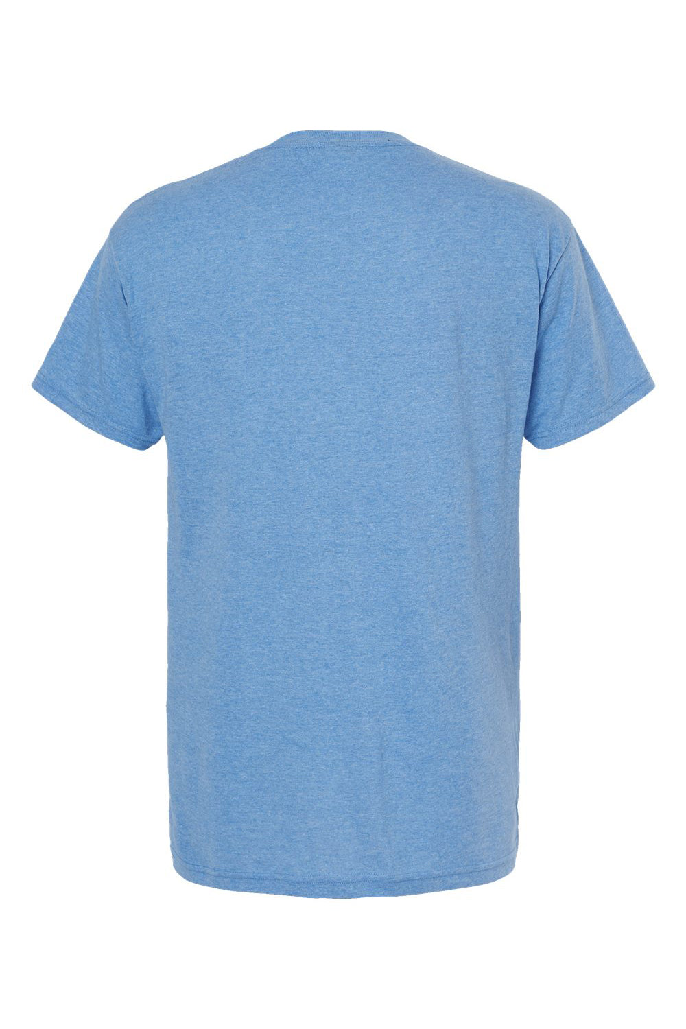 M&O 4800 Mens Gold Soft Touch Short Sleeve Crewneck T-Shirt Heather Light Blue Flat Back