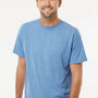 M&O Mens Gold Soft Touch Short Sleeve Crewneck T-Shirt - Heather Light Blue