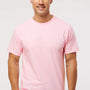 M&O Mens Gold Soft Touch Short Sleeve Crewneck T-Shirt - Light Pink
