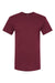 M&O 4800 Mens Gold Soft Touch Short Sleeve Crewneck T-Shirt Maroon Flat Front