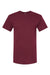 M&O 4800 Mens Gold Soft Touch Short Sleeve Crewneck T-Shirt Maroon Flat Front
