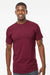 M&O 4800 Mens Gold Soft Touch Short Sleeve Crewneck T-Shirt Maroon Model Front