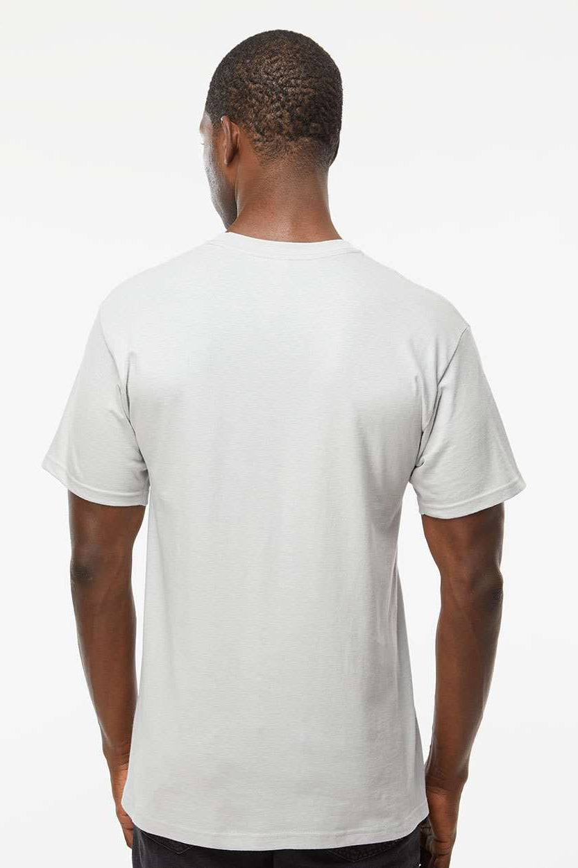 M&O 4800 Mens Gold Soft Touch Short Sleeve Crewneck T-Shirt Platinum Grey Model Back