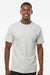 M&O 4800 Mens Gold Soft Touch Short Sleeve Crewneck T-Shirt Platinum Grey Model Front
