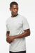 M&O 4800 Mens Gold Soft Touch Short Sleeve Crewneck T-Shirt Platinum Grey Model Side