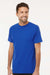 M&O 4800 Mens Gold Soft Touch Short Sleeve Crewneck T-Shirt Royal Blue Model Front