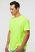 M&O 4800 Mens Gold Soft Touch Short Sleeve Crewneck T-Shirt Safety Green Model Side