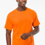 M&O Mens Gold Soft Touch Short Sleeve Crewneck T-Shirt - Safety Orange