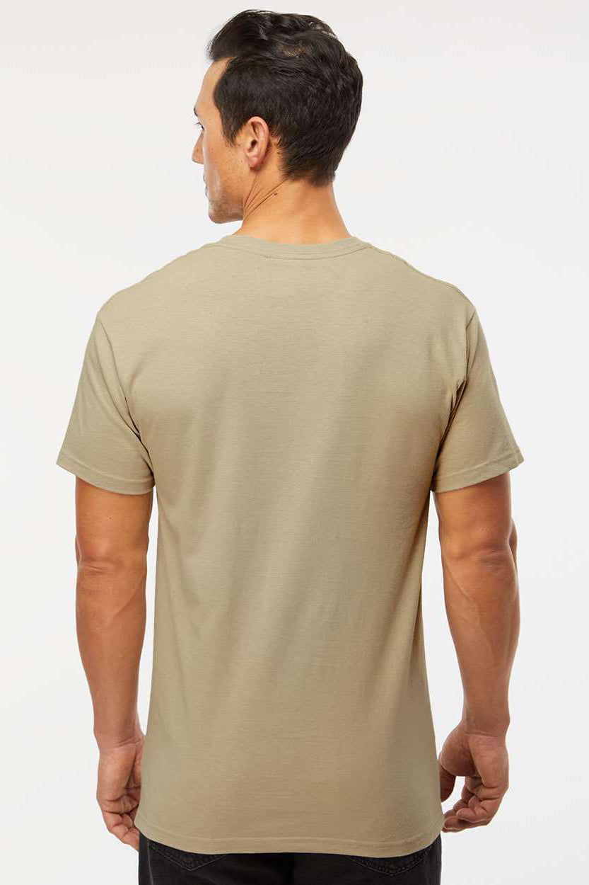 M&O 4800 Mens Gold Soft Touch Short Sleeve Crewneck T-Shirt Sand Model Back
