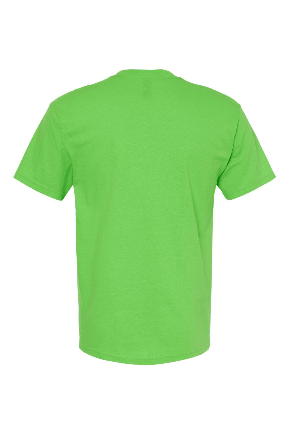 M&O 4800 Mens Gold Soft Touch Short Sleeve Crewneck T-Shirt Vivid Lime Green Flat Back