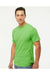 M&O 4800 Mens Gold Soft Touch Short Sleeve Crewneck T-Shirt Vivid Lime Green Model Side