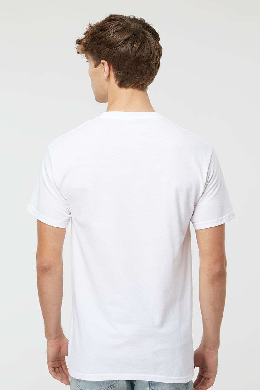 M&O 4800 Mens Gold Soft Touch Short Sleeve Crewneck T-Shirt White Model Back