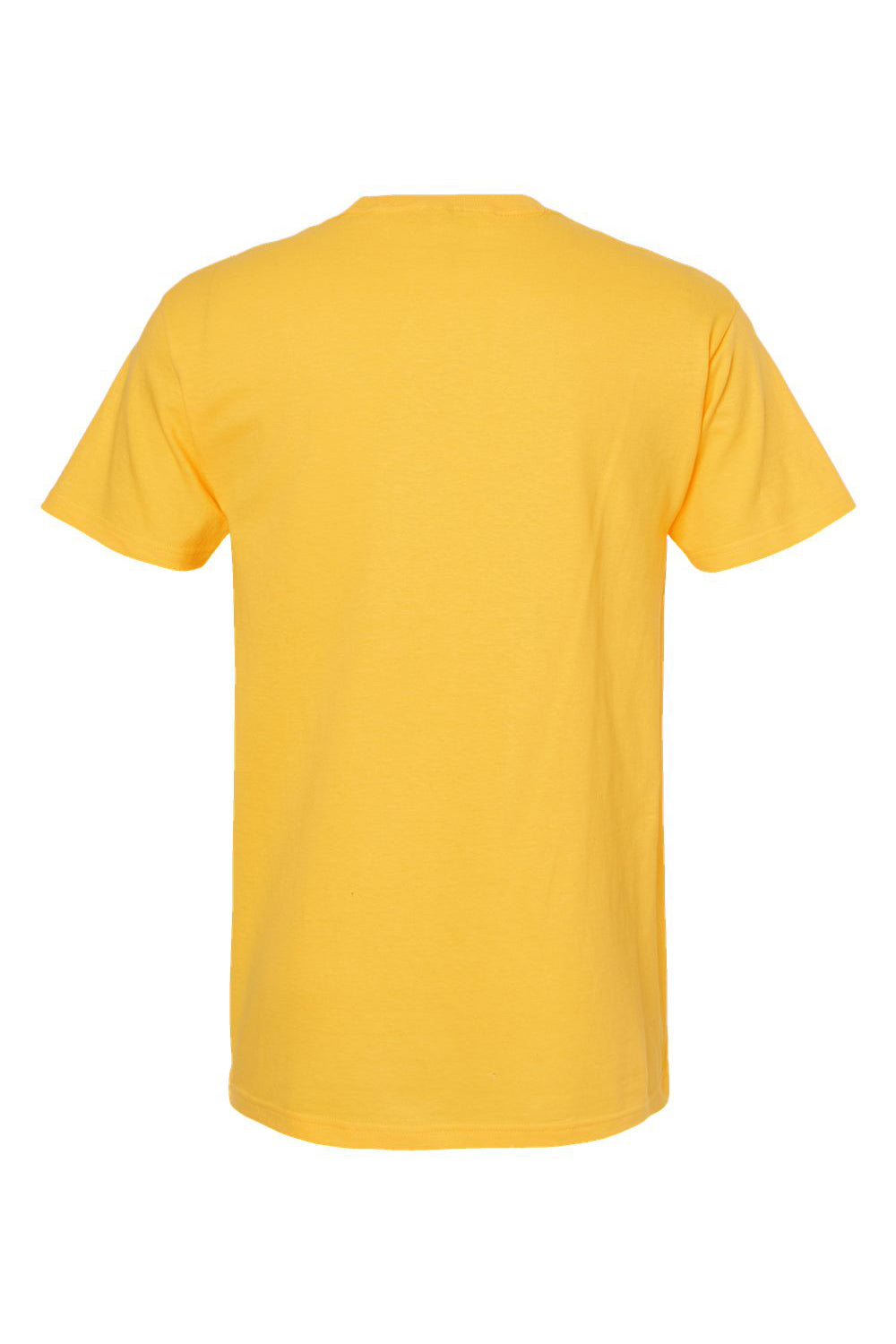 M&O 4800 Mens Gold Soft Touch Short Sleeve Crewneck T-Shirt Yellow Flat Back