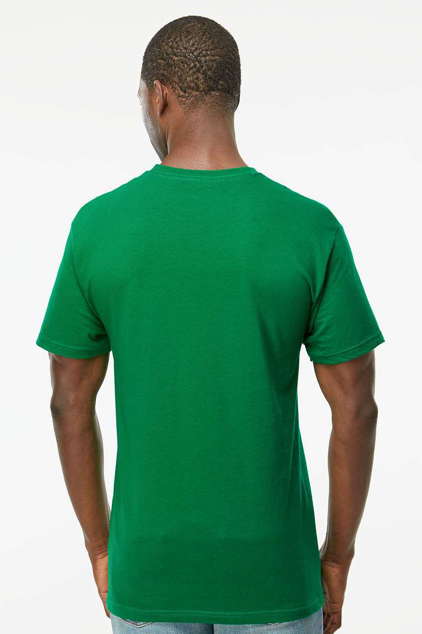 M&O 4800 Mens Gold Soft Touch Short Sleeve Crewneck T-Shirt Fine Kelly Green Model Back