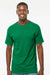 M&O 4800 Mens Gold Soft Touch Short Sleeve Crewneck T-Shirt Fine Kelly Green Model Front