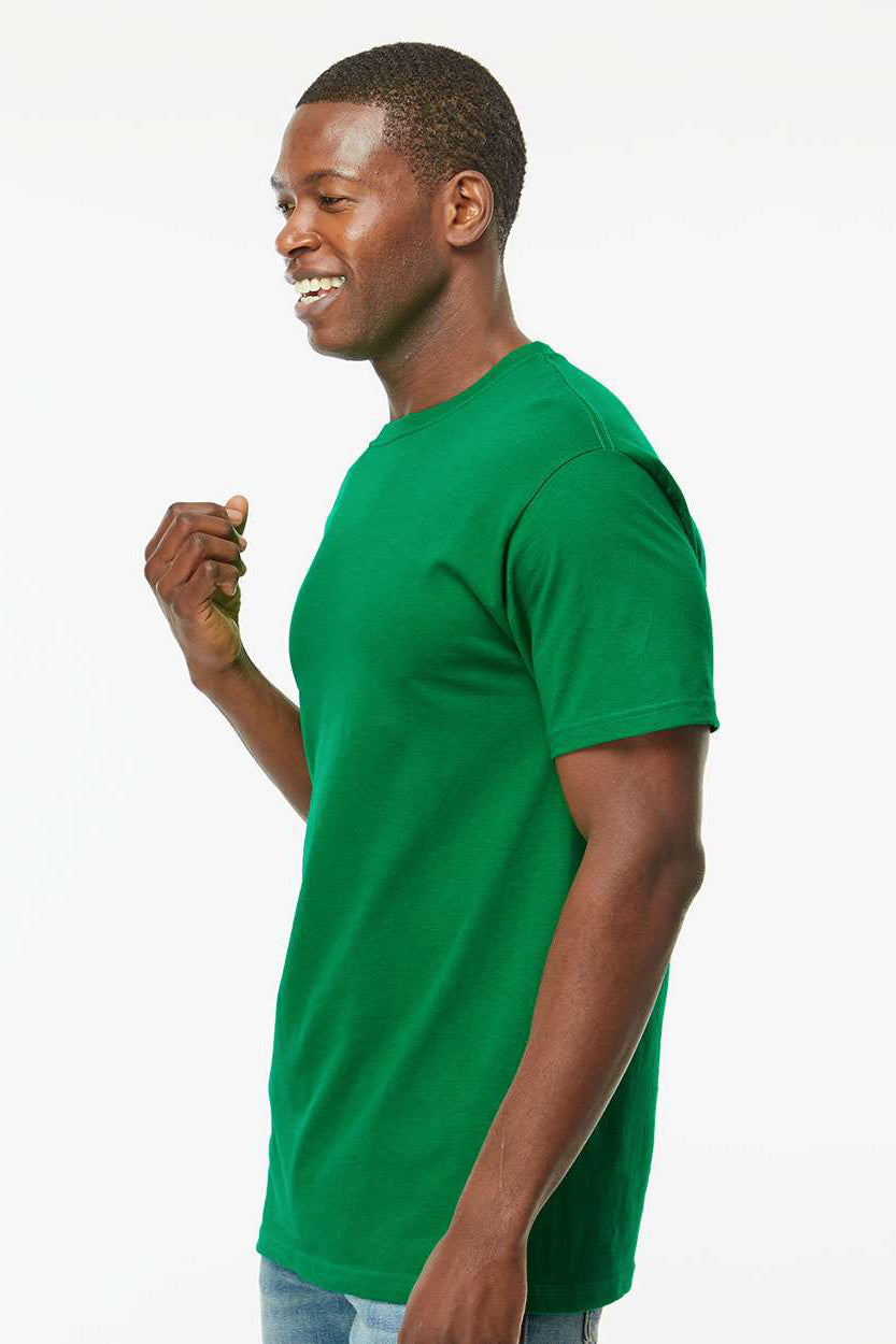 M&O 4800 Mens Gold Soft Touch Short Sleeve Crewneck T-Shirt Fine Kelly Green Model Side