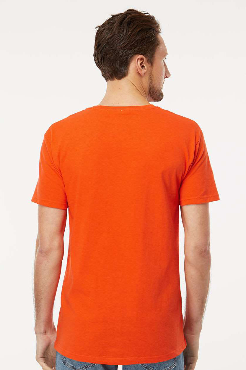 M&O 4800 Mens Gold Soft Touch Short Sleeve Crewneck T-Shirt Orange Model Back
