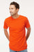 M&O 4800 Mens Gold Soft Touch Short Sleeve Crewneck T-Shirt Orange Model Front