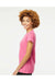 M&O 4810 Womens Gold Soft Touch Short Sleeve Crewneck T-Shirt Azalea Pink Model Side