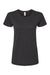 M&O 4810 Womens Gold Soft Touch Short Sleeve Crewneck T-Shirt Black Flat Front