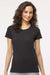 M&O 4810 Womens Gold Soft Touch Short Sleeve Crewneck T-Shirt Black Model Front