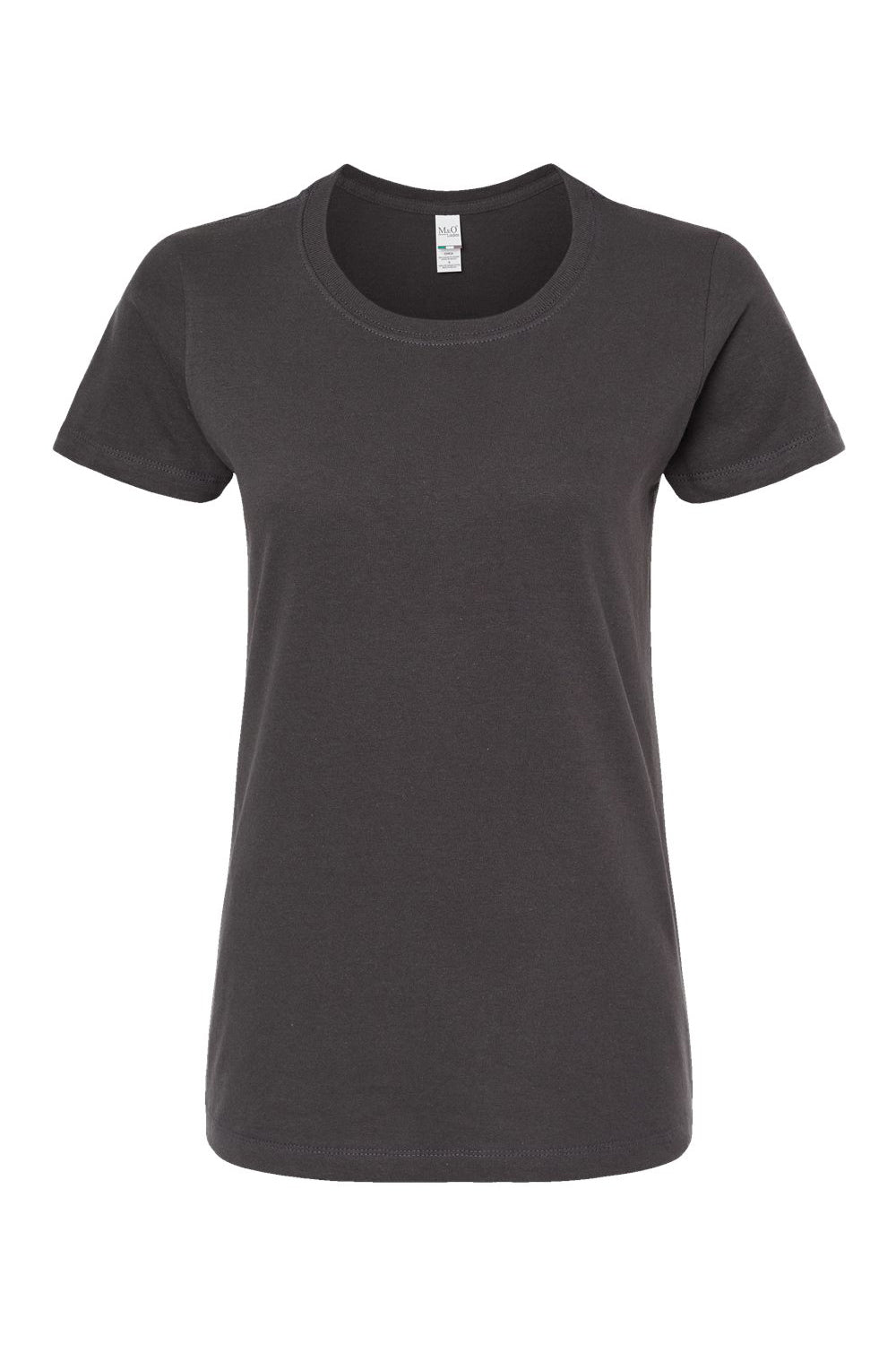 M&O 4810 Womens Gold Soft Touch Short Sleeve Crewneck T-Shirt Charcoal Grey Flat Front