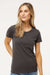 M&O 4810 Womens Gold Soft Touch Short Sleeve Crewneck T-Shirt Charcoal Grey Model Front