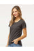 M&O 4810 Womens Gold Soft Touch Short Sleeve Crewneck T-Shirt Charcoal Grey Model Side