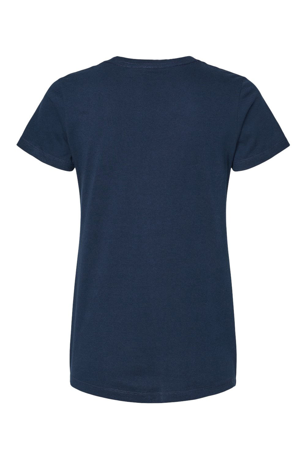 M&O 4810 Womens Gold Soft Touch Short Sleeve Crewneck T-Shirt Deep Navy Blue Flat Back