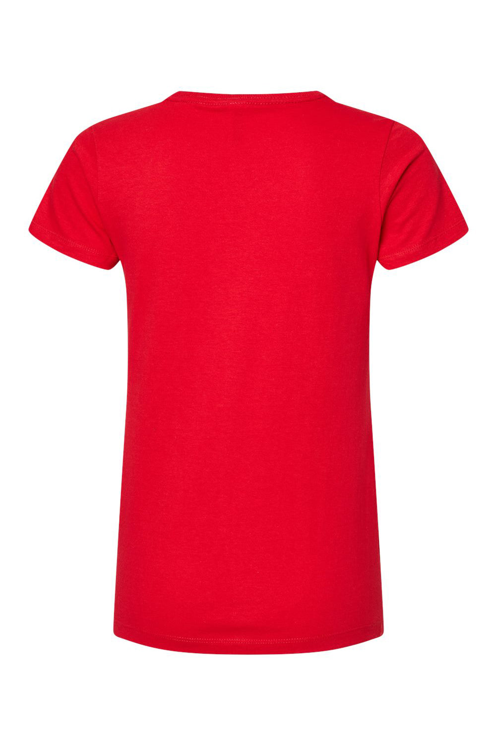 M&O 4810 Womens Gold Soft Touch Short Sleeve Crewneck T-Shirt Deep Red Flat Back