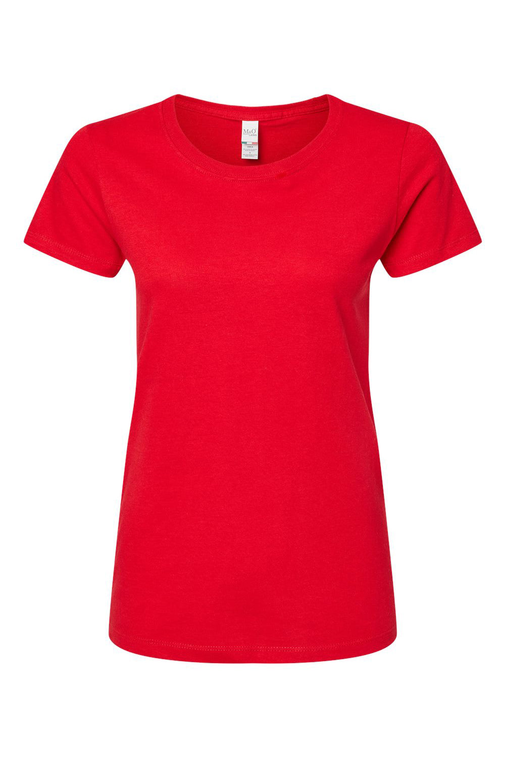 M&O 4810 Womens Gold Soft Touch Short Sleeve Crewneck T-Shirt Deep Red Flat Front