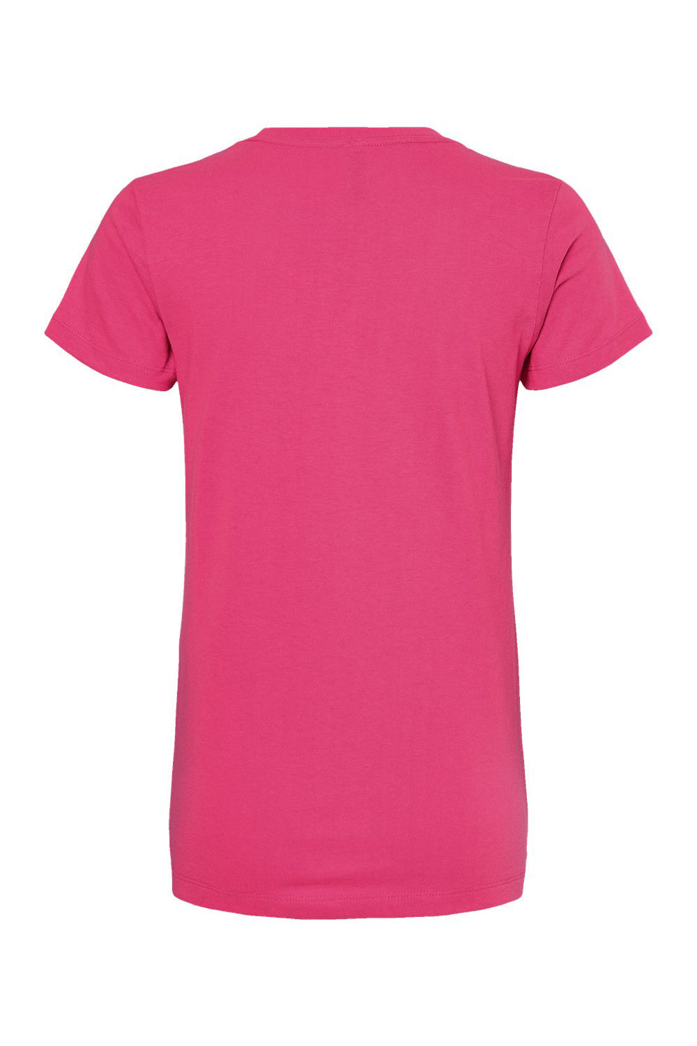 M&O 4810 Womens Gold Soft Touch Short Sleeve Crewneck T-Shirt Heliconia Pink Flat Back