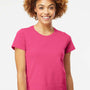 M&O Womens Gold Soft Touch Short Sleeve Crewneck T-Shirt - Heliconia Pink