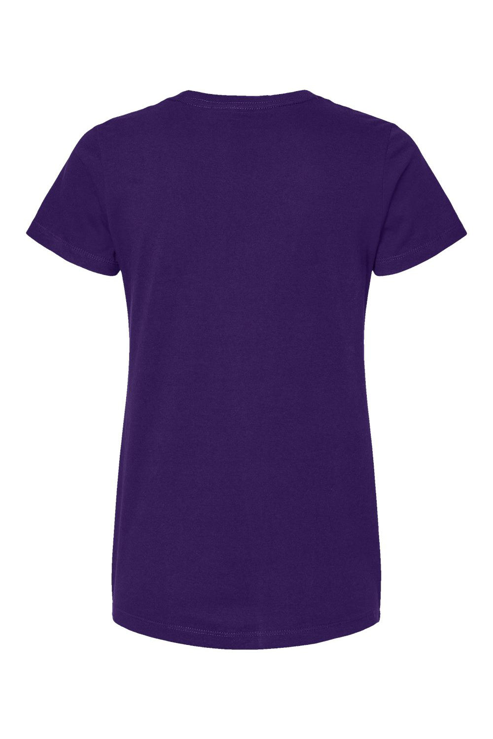 M&O 4810 Womens Gold Soft Touch Short Sleeve Crewneck T-Shirt Purple Flat Back