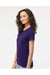 M&O 4810 Womens Gold Soft Touch Short Sleeve Crewneck T-Shirt Purple Model Side