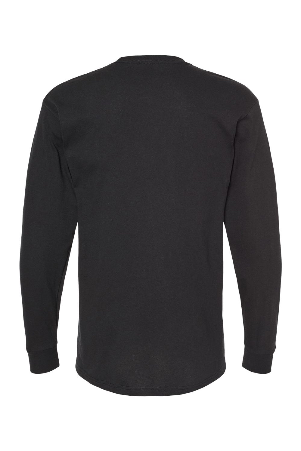 M&O 4820 Mens Gold Soft Touch Long Sleeve Crewneck T-Shirt Black Flat Back