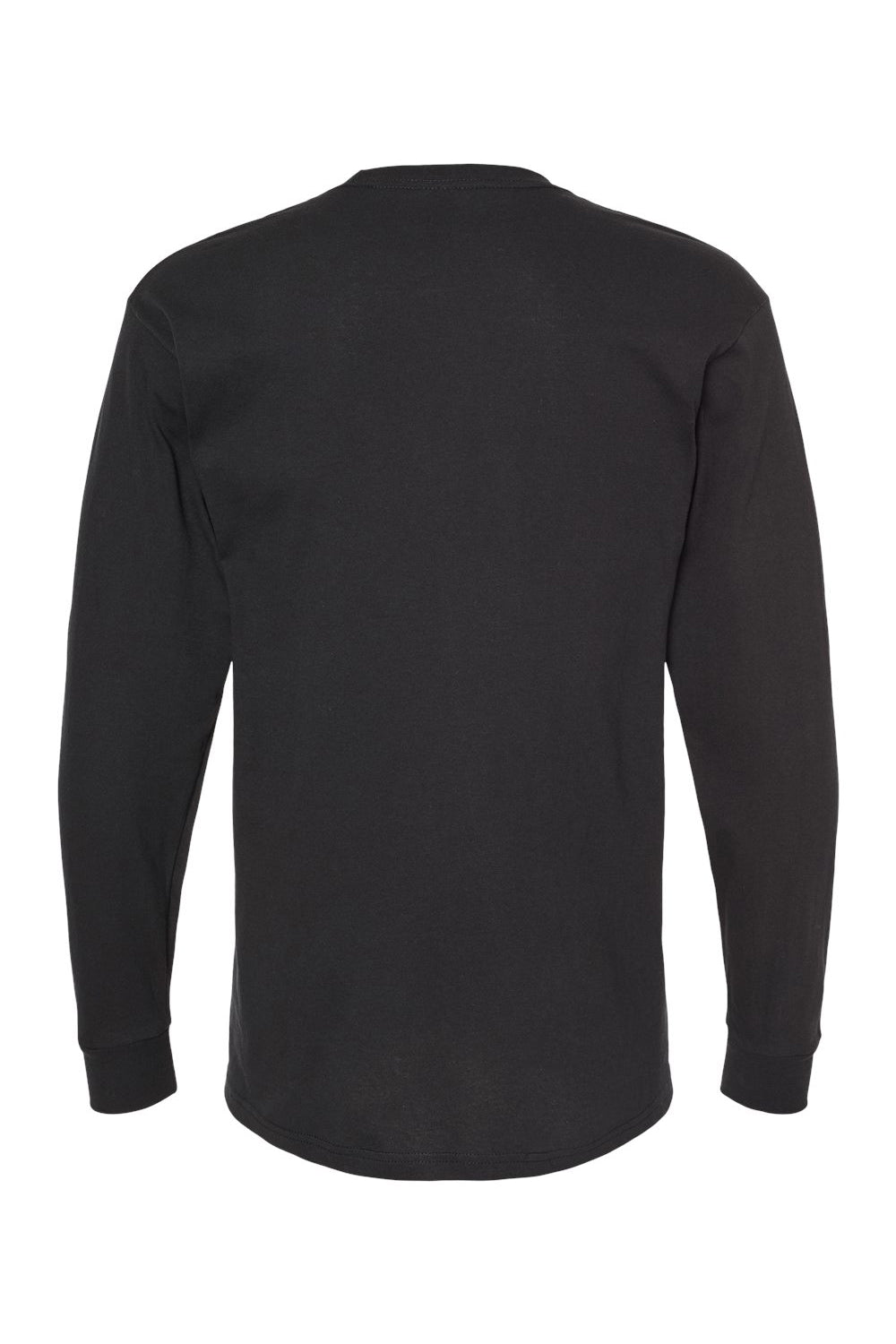 M&O 4820 Mens Gold Soft Touch Long Sleeve Crewneck T-Shirt Black Flat Back
