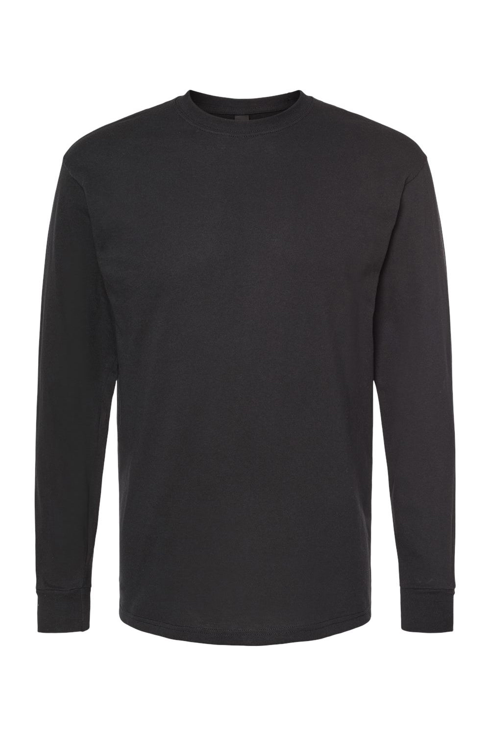 M&O 4820 Mens Gold Soft Touch Long Sleeve Crewneck T-Shirt Black Flat Front