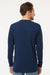M&O 4820 Mens Gold Soft Touch Long Sleeve Crewneck T-Shirt Deep Navy Blue Model Back