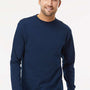 M&O Mens Gold Soft Touch Long Sleeve Crewneck T-Shirt - Deep Navy Blue