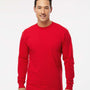 M&O Mens Gold Soft Touch Long Sleeve Crewneck T-Shirt - Deep Red - NEW