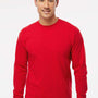 M&O Mens Gold Soft Touch Long Sleeve Crewneck T-Shirt - Deep Red