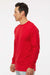 M&O 4820 Mens Gold Soft Touch Long Sleeve Crewneck T-Shirt Deep Red Model Side