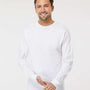 M&O Mens Gold Soft Touch Long Sleeve Crewneck T-Shirt - White - NEW