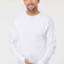 M&O Mens Gold Soft Touch Long Sleeve Crewneck T-Shirt - White