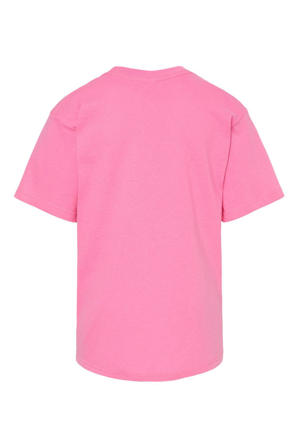 M&O 4850 Youth Gold Soft Touch Short Sleeve Crewneck T-Shirt Azalea Pink Flat Back