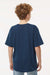 M&O 4850 Youth Gold Soft Touch Short Sleeve Crewneck T-Shirt Deep Navy Blue Model Back