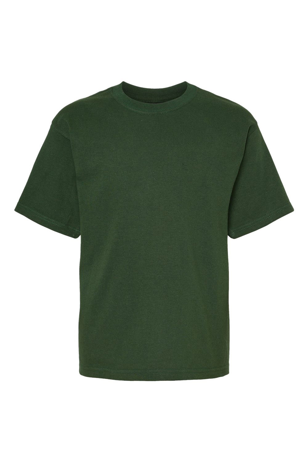 M&O 4850 Youth Gold Soft Touch Short Sleeve Crewneck T-Shirt Forest Green Flat Front