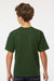 M&O 4850 Youth Gold Soft Touch Short Sleeve Crewneck T-Shirt Forest Green Model Back