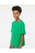 M&O 4850 Youth Gold Soft Touch Short Sleeve Crewneck T-Shirt Irish Green Model Side